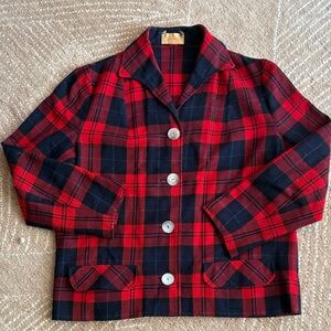Pendleton Red and Black Wool Jacket